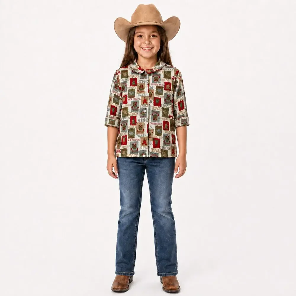 Vintage Western Girls Blouse Size Medium 28-29